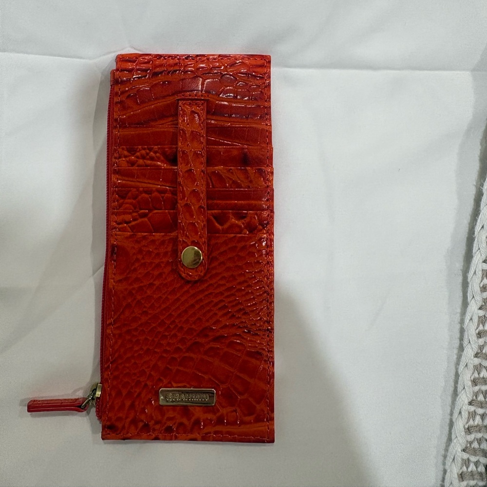 Brahmin Red Embossed Leather Wallet